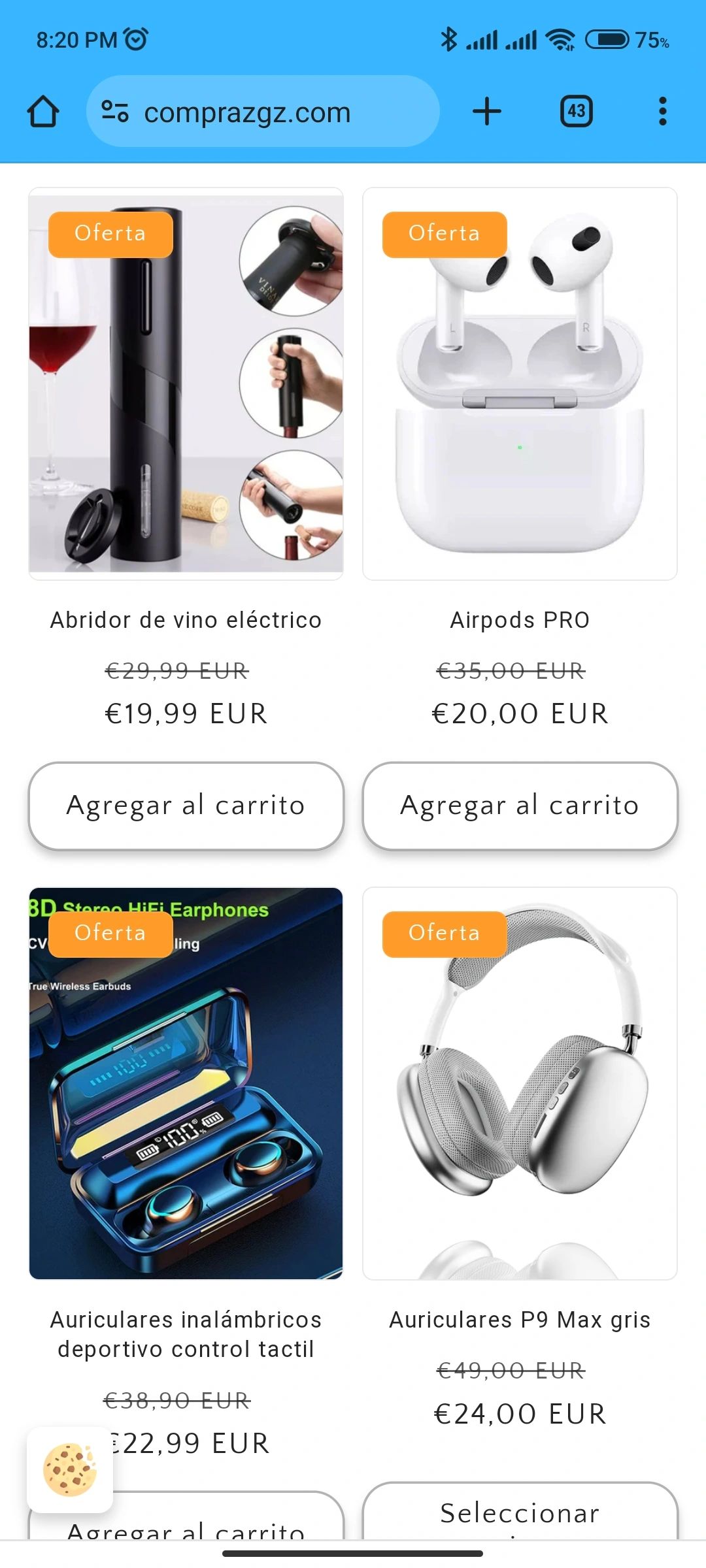 Captura de pantalla del Proyecto compra zgz .com